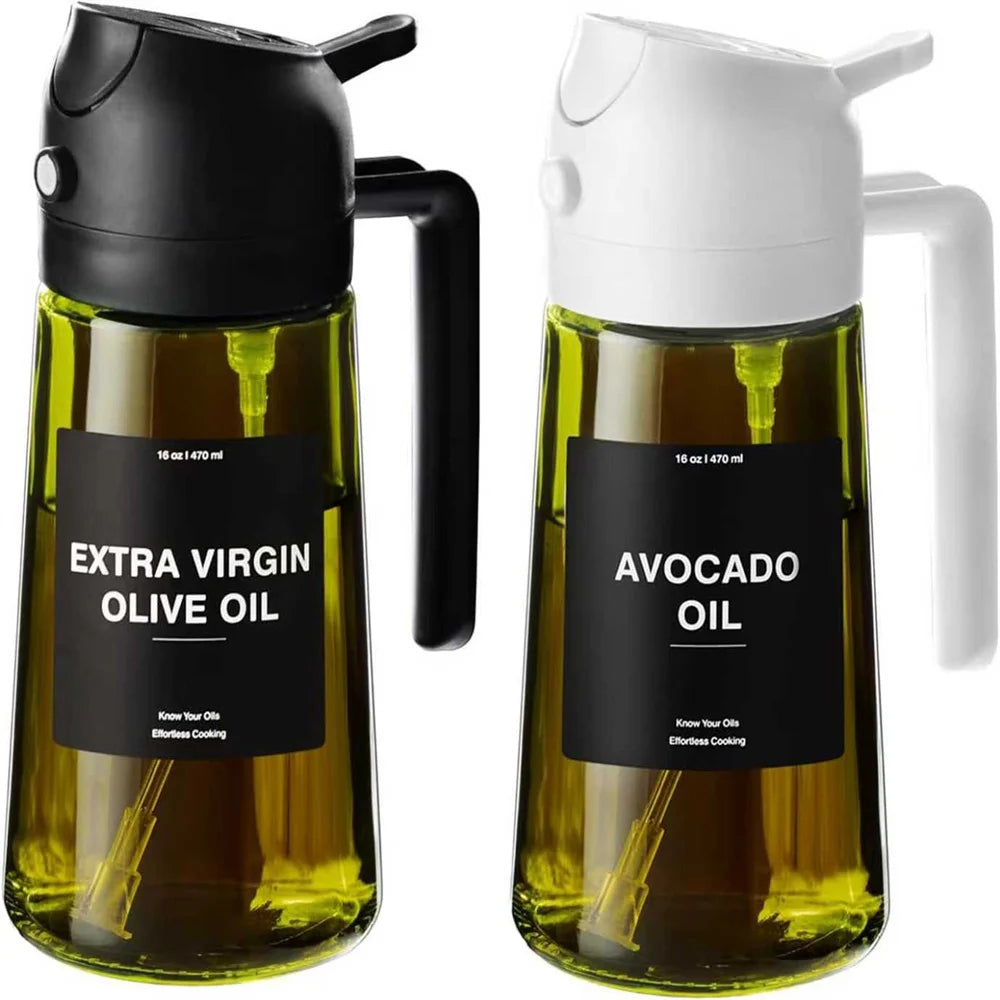 2-in-1 Glass Oil Sprayer & Dispenser (470ml)