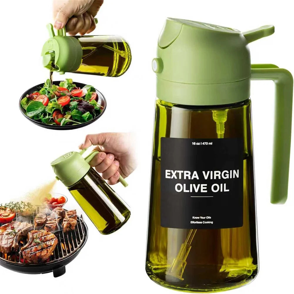 2-in-1 Glass Oil Sprayer & Dispenser (470ml)