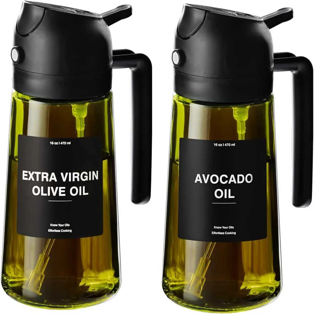 2-in-1 Glass Oil Sprayer & Dispenser (470ml)