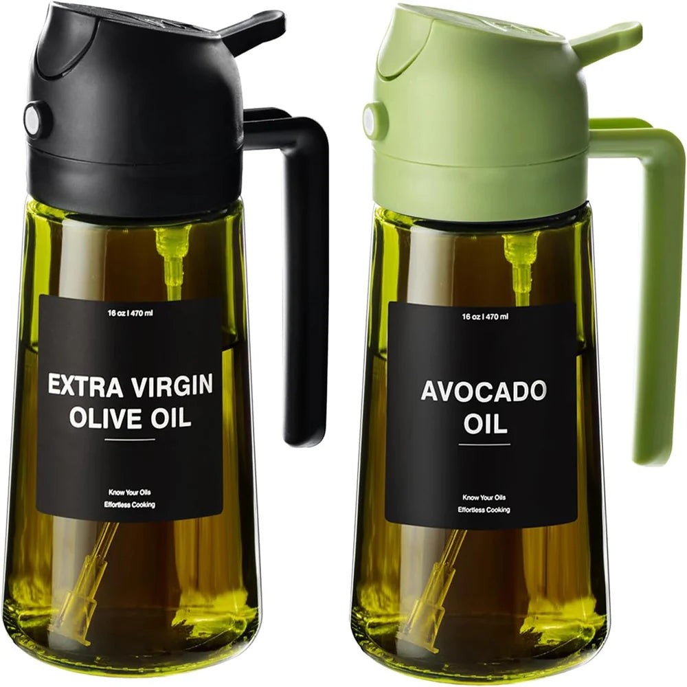 2-in-1 Glass Oil Sprayer & Dispenser (470ml)